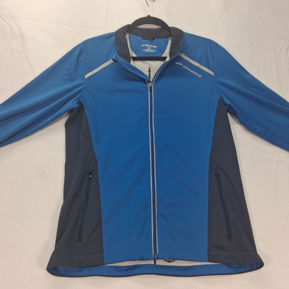 Brooks Jacket Mens S 210526 Shelter Technology Blue Reflective Running EUC